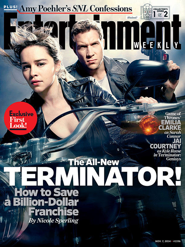 terminator genisys - EMILIA clarke and JAI courtney - EW cover